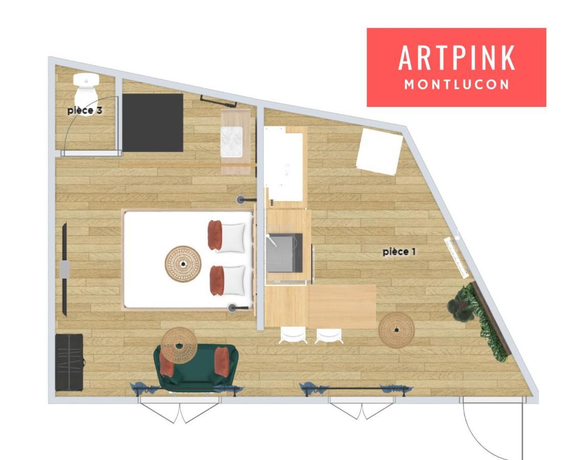 Artpink - Ideal Pros - Proche Commerces - Agathor Montluçon Zewnętrze zdjęcie